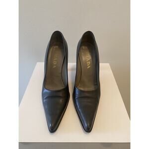 Vintage Prada Gray Leather Pumps Women’s 39.5